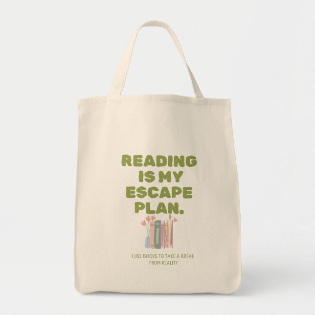 Reading is My Escape Plan - Cozy Book Lover's Desi Tygkasse (Framsidan)