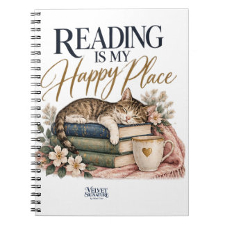 Reading Is My Happy Place Notebook | Velvet Signat Anteckningsbok