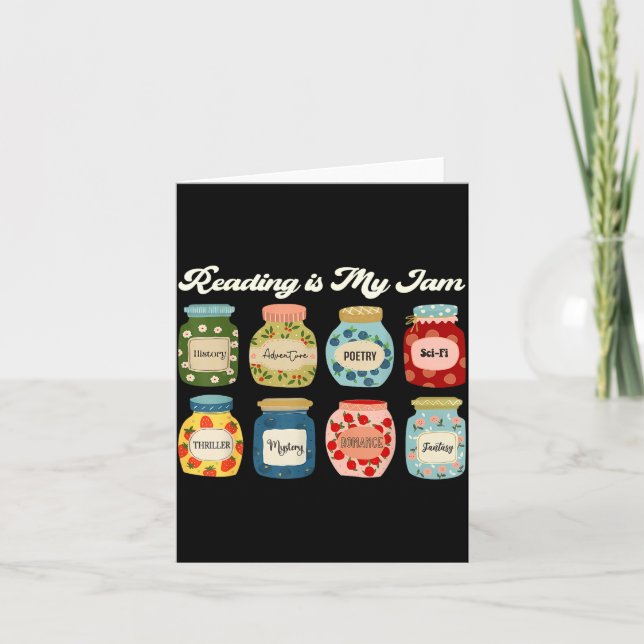 Reading Is My Jam Book Lover Teacher Student Liter Kort (Framsida)