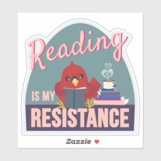 Reading Is My Resistance – Blue Egg-Shaped Sticker Klistermärken