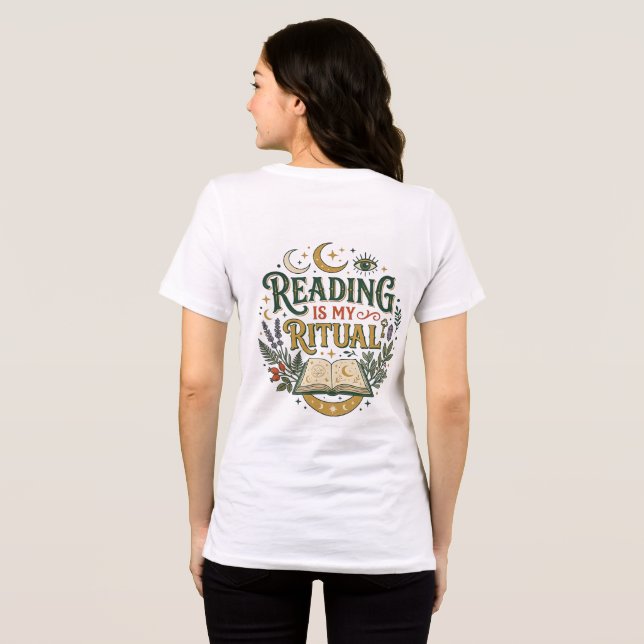 Reading Is My Ritual Mystical Celestial Book T Shirt (Baksida Full)
