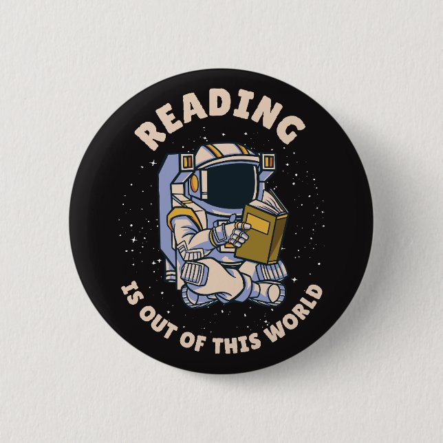 Reading Is Out Of This World Knapp (Framsida)