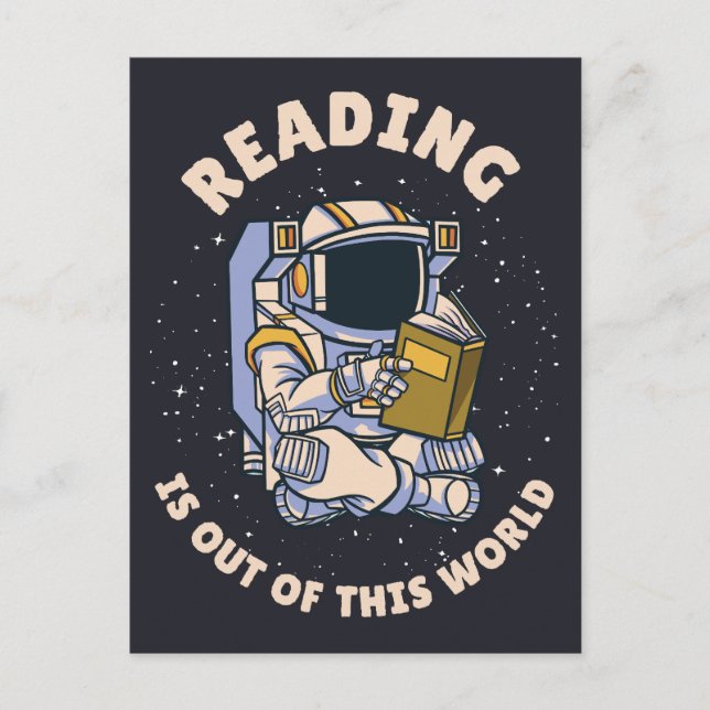Reading Is Out Of This World Vykort (Framsida)