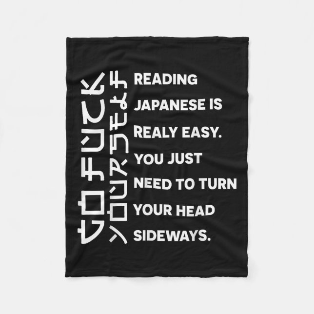 Reading Japanese Is Really Easy Shirt Student Quot Fleecefilt (Framsidan)