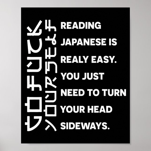 Reading Japanese Is Really Easy Shirt Student Quot Poster (Framsidan)