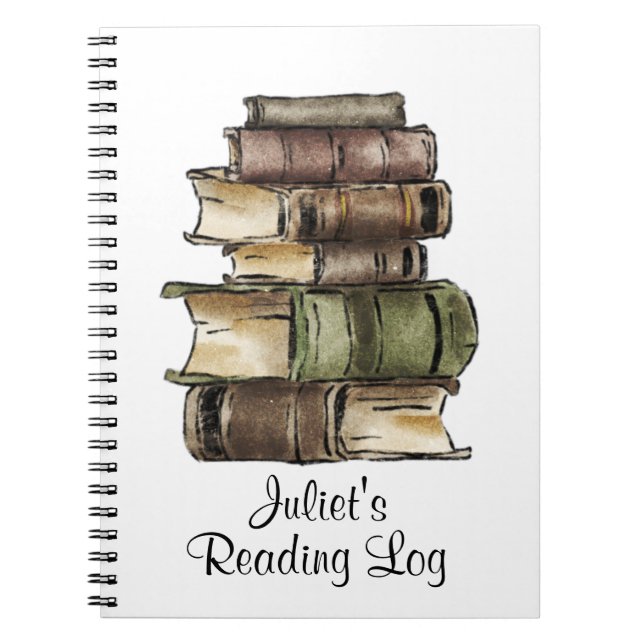 Reading log book Notebook Anteckningsbok (Framsidan)