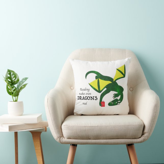 Reading makes Dragons real Kudde (Stol)