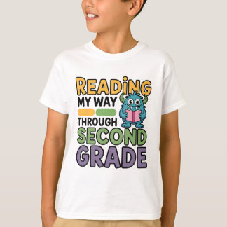 Reading My Way Through Second Grade Monster  T Shirt