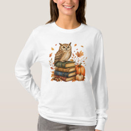 Reading Owl Lärare Höst Halloween T Shirt