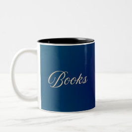 Reading Puppy Book Lover Mug - Books Teal Blue Två-Tonad Mugg
