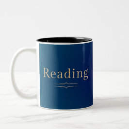 Reading Puppy Book Lover Mug Teal Blue Två-Tonad Mugg