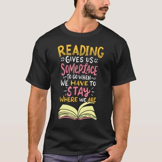 Reading Reader Books Bookworm Bibliomane Librarian T Shirt (Framsida)