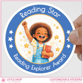 Reading Star Teacher Encouragement Award Runt Klistermärke