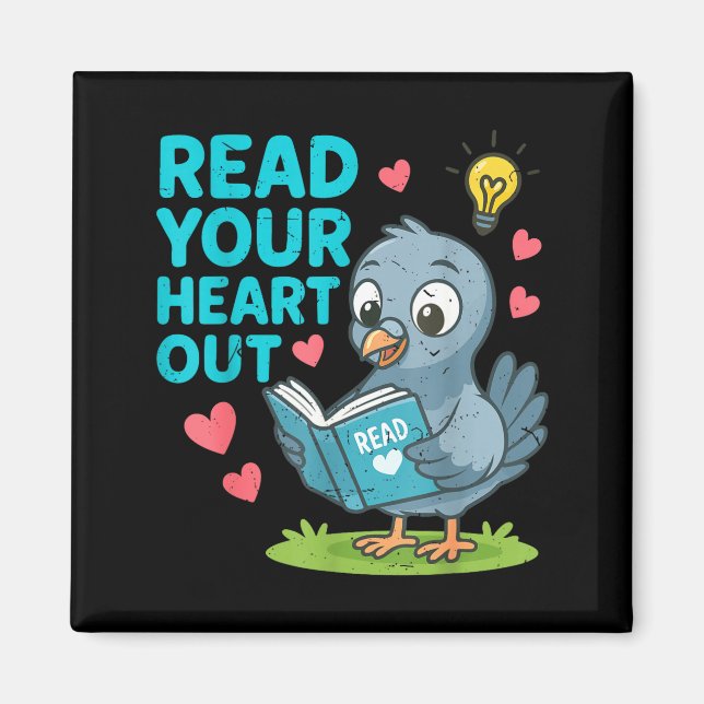 Reading Teacher Valentine Day Read Your Heart Out  Magnet (Framsidan)