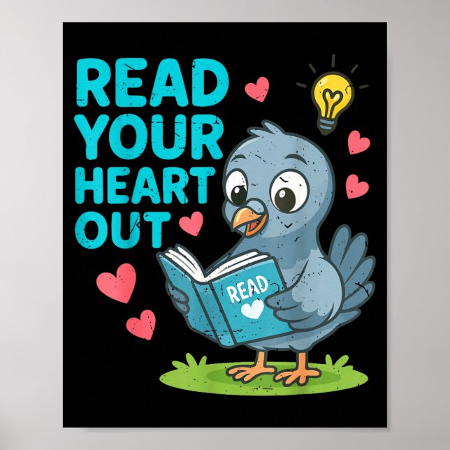Reading Teacher Valentine Day Read Your Heart Out  Poster (Framsidan)