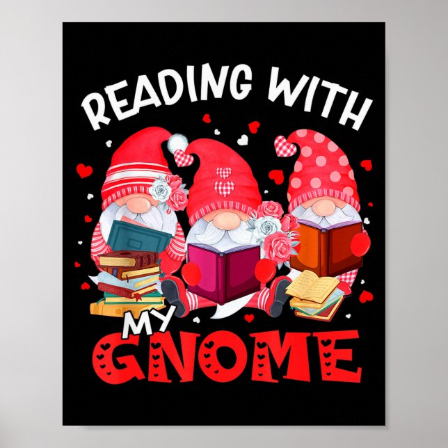 Reading With My Gnomies Books Teacher Librarian Va Poster (Framsidan)