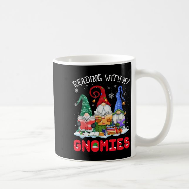 Reading With My Gnomies Christmas Funny Gnomes Rea Kaffemugg (Höger)