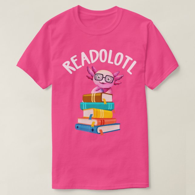 Readolotl Axolotl Reading Bookworm T Shirt (Design framsida)