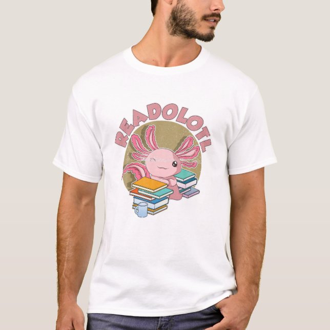 Readolotl Bookworm Reading Bok Nerd Amphibian cut T Shirt (Framsida)
