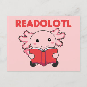 Readolotl En Axolotl Som Läser Många Böcker Postko Vykort