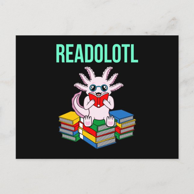 Readolotl Kawaii Animal Axolotl Älskare Pet Owner  Inbjudan Vykort (Framsida)