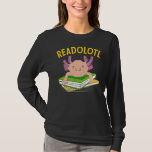 Readolotl Mexikanska djurets amfibian Bok Reading T Shirt