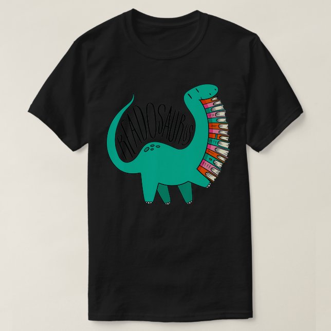 Readosaurus Book Dinosaur Reading Dino  T Shirt (Design framsida)