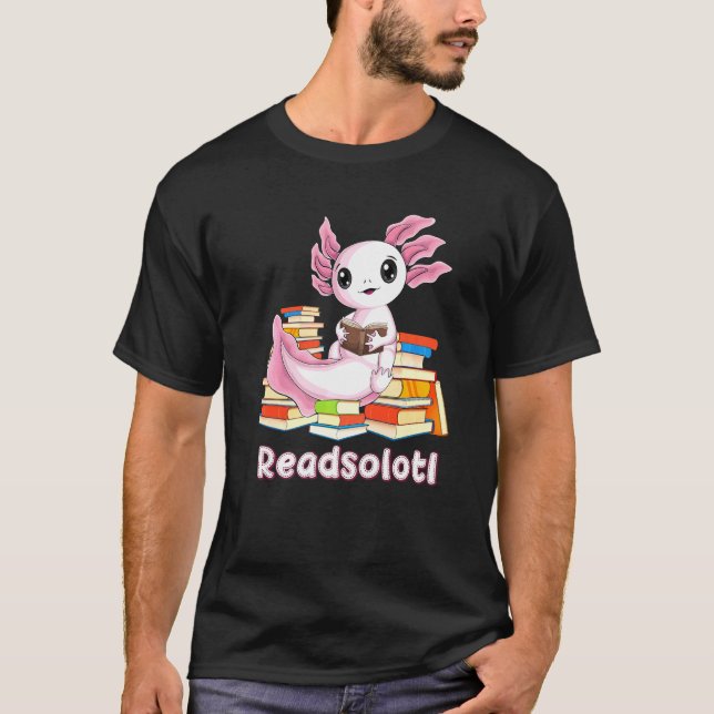 Readsolotl Axolotl Readsolotl Readsolotl Bokar Bib T Shirt (Framsida)