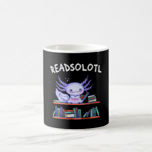 Readsolotl Bok älskare Funny Axolotl Kaffemugg