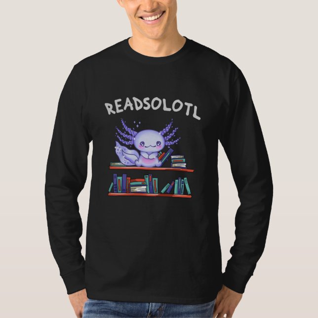 Readsolotl Bok älskare Funny Axolotl T Shirt (Framsida)