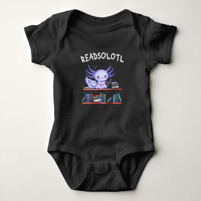 Readsolotl Bok älskare Funny Axolotl T Shirt (Framsida)