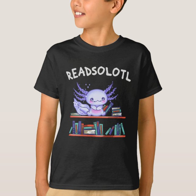 Readsolotl Book lover Funny Axolotl T Shirt (Framsida)