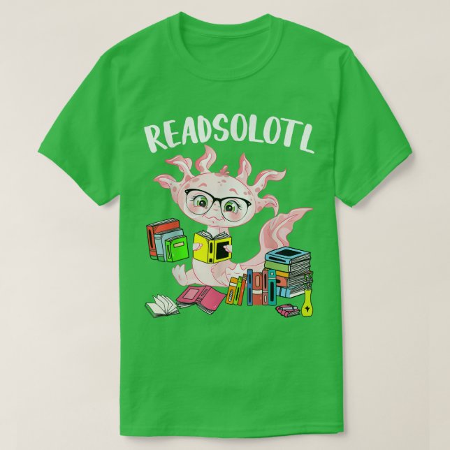 Readsolotl Cute Aolotl Funny Reading Fish Bokar Li T Shirt (Design framsida)