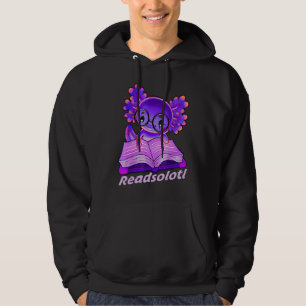 Readsolotl Funny Reading Fish Bokar Lizard Axolotl Hoodie