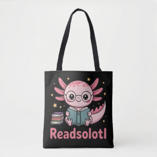 Readsolotl – Söt Axolotl Bokälskare Tygkasse