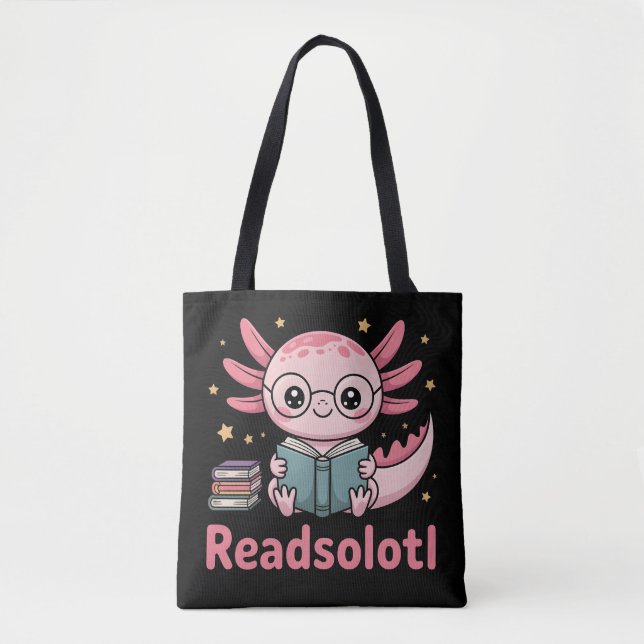 Readsolotl – Söt Axolotl Bokälskare  Tygkasse (Framsida)