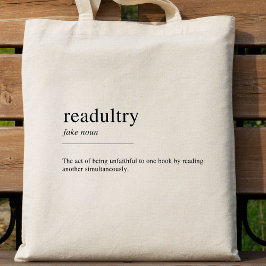 Readultry-definition, bok älskare tygkasse
