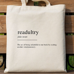 Readultry-definition, bok älskare tygkasse