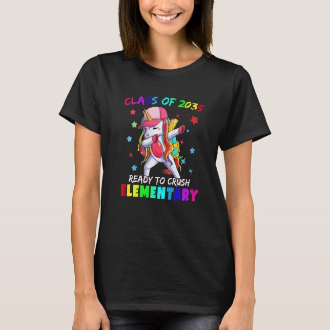 Ready Crush Elementary 2035 Dabbing Unicorn Back T Shirt (Framsida)