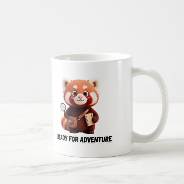 Ready For Adventure Cute Red Panda Explorer Kaffemugg (Höger)