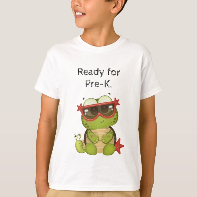Ready for Pre-K with super cute Turtle.  T Shirt (Framsida)