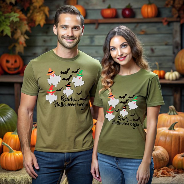 "Ready, Halloween begins", T Shirt (Skapare uppladdad)