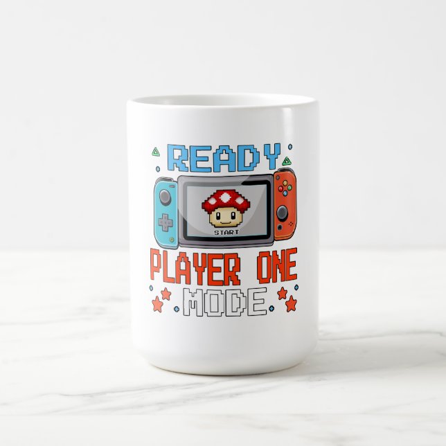 Ready Player One Mode Pixel Art Gaming Shirt Kaffemugg (Center)