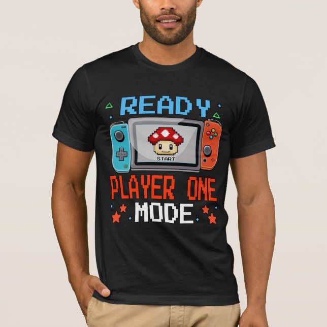 Ready Player One Mode Pixel Art Gaming Shirt T (Framsida)