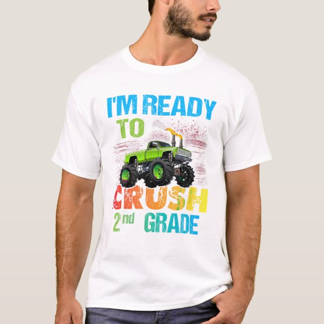 Ready To Crush 2nd Grade Monster T Shirt (Framsida)