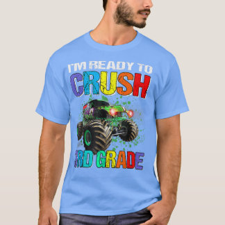 Ready To Crush 3rd Grade Dino Monster Truck Back T Shirt