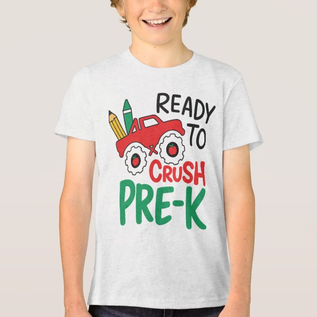 Ready to Crush Pre‑K Boys back to school T Shirt (Framsida)