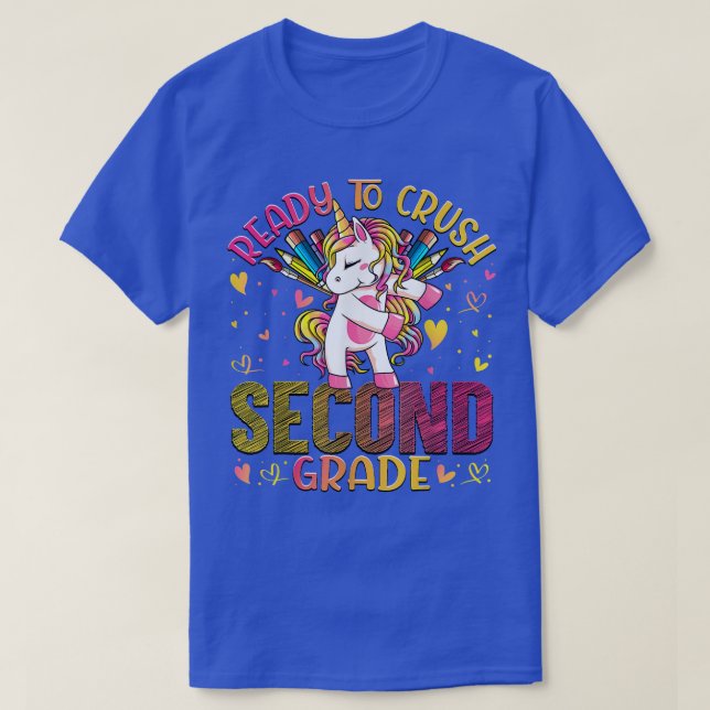 Ready to Crush Second 2nd Grade Back To School Uni T Shirt (Design framsida)
