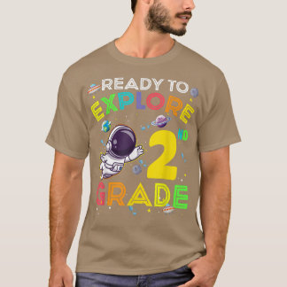Ready to Explore 2nd Grade Cute Astronaut Kids Boy T Shirt