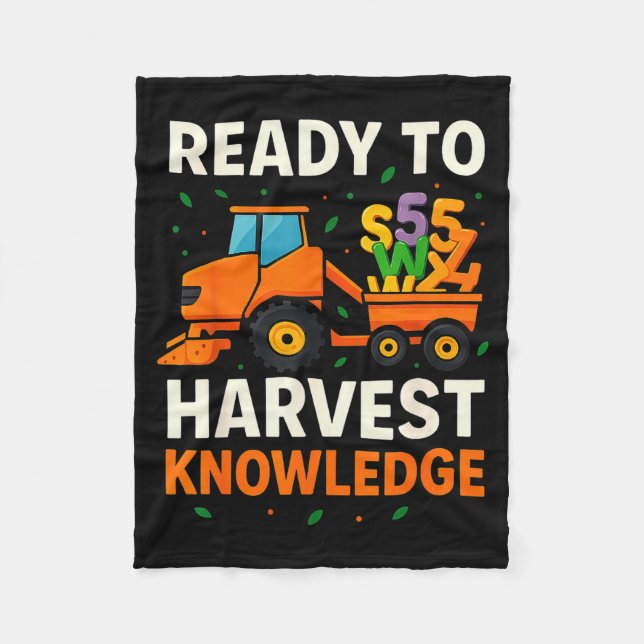 Ready To Harvest Knowledge Tractor Farmer Teacher  Fleecefilt (Framsidan)